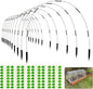 Garden Hoops for Raised Beds- Rust Free Fiberglass Frame Plant Hoops with Support Bases -Greenhouse Hoops Grow Tunnel , 72pcs，Vanilla
