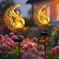 YJFWAL 2 Pack Garden Solar Lights Pathway Stake Lights Moon Fairy Glass Globe with Angel Decor, Birthday Christmas Gift for Mom Grandma Friends, Outdoor Decor Light Waterproof for Walkway, Yard, Patio