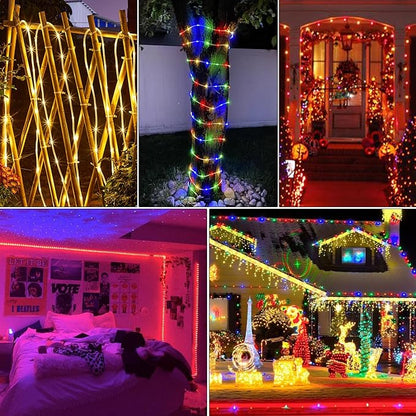 132Ft Rope Lights for Outside, Waterproof 18 Colors Changing Rope Lights Fairy String Lights with Remotes, 400 LEDs Dimmable Twinkle Christmas Lights for Bedroom Patio Halloween Decorations