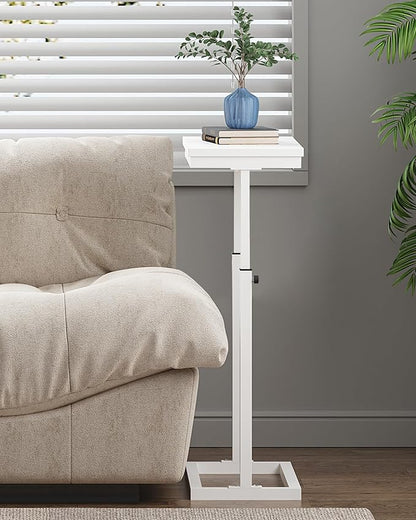 TUTOTAK End Table, Side Table, Tall Couch Table, Sofa Table, Living Room, Bedroom,White TB01BW083