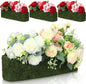 Maxdot 4 Pack Moss Window Box Planters, 16 Inch Rectangular Decorative Planter Boxes with Plastic Liner, Indoor Outdoor Window Sill Planters for Flowers, Herbs, Easter Spring Home Garden Decor