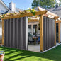 NICETOWN 2 Panels Outdoor Curtains for Patio Waterproof, W100 x L84 Windproof Extra Wide Grommet & Back Tab on Top & Bottom Thermal Insulated Sun Blocking Drapes with Rope for Gazebo, Grey
