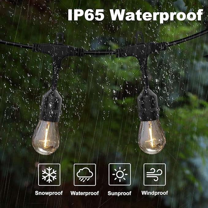 String Lights 150 Ft Warm White LED Shatterproof Outdoor