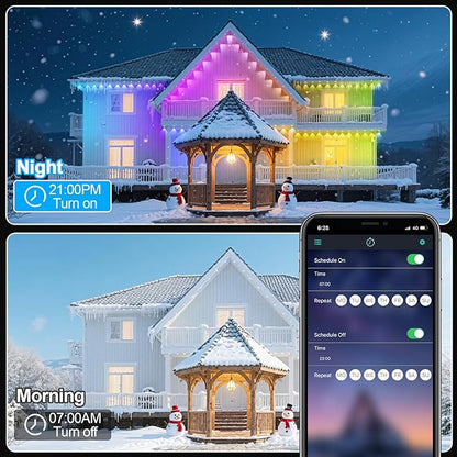 400Ft Permanent Outdoor Lights for House Waterproof, IP67 LED Eave Lights with App/Remote Control, Outdoor Permanent led Lighting for House Roof Decor,Christmas,Party,All Holiday and Daily