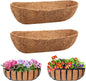 Legigo 2 Pack Trough Coco Liner for Planters- 24 Inch Window Box Liners Coconut Coir Basket Liners, Planter Box Coconut Liner for Window Flower Box Pots, Fence Trough Planter, Wall Planter Basket