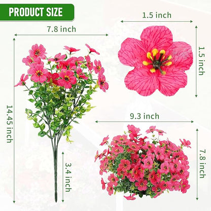 Artificial Flowers Outdoor Fake Plants, Faux Silk Flowers Plastic Plants for Outdoors Indoor Outside Front Porch Hanging Planter Window Box Garden Home Spring Decoration, 14 Pack (Mix)
