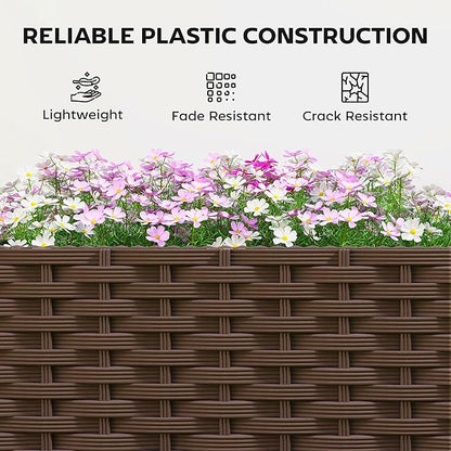 Outsunny Raised Garden Bed with Trellis, 46.5" Tomato Cage with Crop Cage, Self Watering Planter Box with Drainage Holes and Plugs for Outdoor Patio Climbing Plants, Vines, Vegetables, Flowers, Green