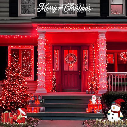 Red String Lights, 500 LEDs, 173 Ft, IP44 Waterproof