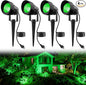 St. Patrick's Day Green Spotlights Outdoor, 14 LED Landscape Lighting with US Plug, IP65 Waterproof Spot Lights for Tree Yard Garden Pathway Halloween Christmas Decor, 4 Pack
