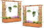 Giantex Set of 2 Raised Garden Bed with Trellis & Hanging Roof, Wood Planter Box with Bottom and Drainage Holes, Freestanding Garden Planter for Flower Vegetable Fruit Herb Climbing Vines, 77"x17"x72"