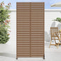 Casaphoria Metal Privacy Screen Outdoor, 72" H x 35" W Freestanding Decorative Privacy Screen for Patio Deck Balcony Garden with Stable Base, Brown-Louvered