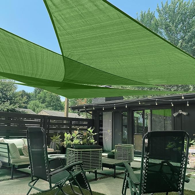LOVE STORY Custom Size 12'x20'x23.3' Piquant Green Sun Shade Sail Right Triangle Sunshade Fabric Awning Canopy for Patio Backyard Carport Pergola (Customized)