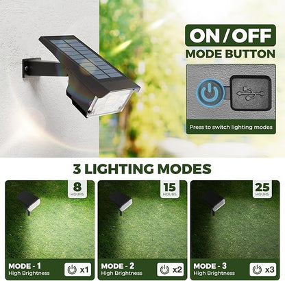 Kingsyard Solar Color Changing Lights 8 Colors, USB & Solar Powered Lights Outdoor Waterproof IP68, Multicolor RGB Outdoor for Garden Yard Landscape Decor, 2 Pack