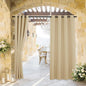 RYB HOME Outdoor Curtains for Patio Waterproof Block Sunlight Thermal Insulated Privacy Assured Thick Outside Curtains for Pergola, Cabana, Gazebo, W52 x L72, Biscotti Beige, 1 Panel