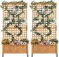 Yaheetech 72" H Garden Planter with Trellis for Vine Climbing Horticultural Plants, Yard Box Outdoor w/Drainage Holes, Garden Planter Bed for Flowers Herbs, Light Brown