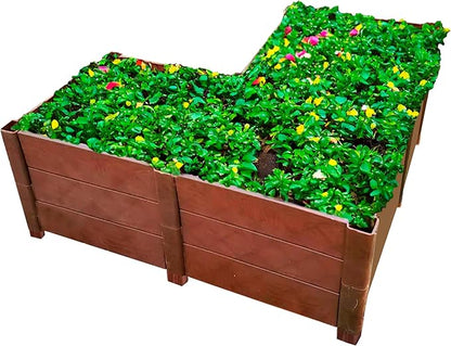 Dalen Modular Raised Bed Garden – Faux Wood – 8 Panel Starter Pack – Makes Square Foot Gardening Easy – 12x9 in