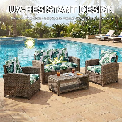 Cushion Covers, 14-Piece Stretch Set in Monstera Deliciosa Print