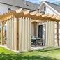 NICETOWN Outdoor Patio Curtain 84 inch Long, 66" Wide Waterproof & Weatherproof Curtain for Porch Gazebo Pergola Shower Pool Outside Deck, Privacy Protection Drape for Summer & Winter, 1 Panel, Beige