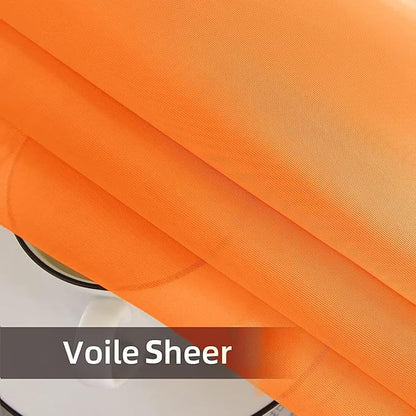 SpaceDresser Waterproof Outdoor Sheer Curtains for Patio - 2 Panels Rod Pocket Indoor Voile Sheer Curtain for Living Room,52W x 96L inch, Orange