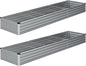2PCS Galvanized Raised Garden Bed Kit,Vegetable Boxes-Rectangle Metal Flower Box,Large Planter Raised Beds Outdoor Garden for Planting,Fruit,Herb-Silver