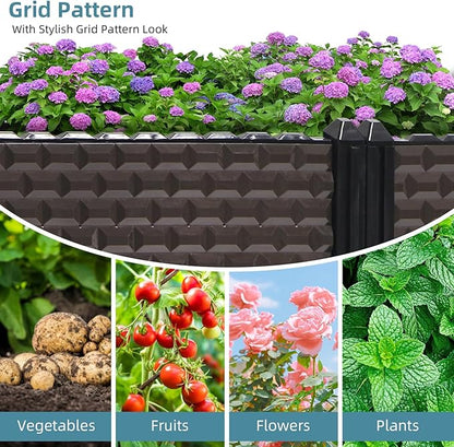 Large Planters for Outdoor Plants 14" Tall Planter Box, Raised Beds for Gardening Self Watering, Elevated Planter Box with Legs, Rectangular Garden Planters for Outdoor Plants Flowers, 94.4"L x 15.7"W