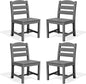 SERWALL Outdoor Dining Chairs Set of 4, All-Weather HDPE Patio Chair with 19.7" Widened Seat, for Backyard, Garden, Gray