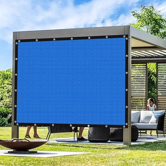 Artpuch Outdoor Pergola Shade Cover 4' X 12' Sun Shade Cloth with Grommets, 90% UV Protection Canopy Patio Privacy Screen (Customized Available) GN107, Blue