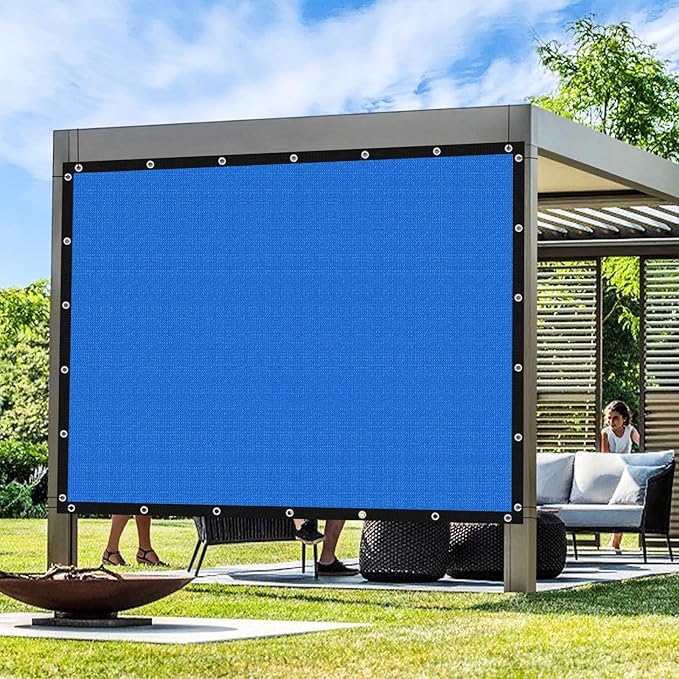 Artpuch Outdoor Pergola Shade Cover 9' X 14' Sun Shade Cloth with Grommets, 90% UV Protection Canopy Patio Privacy Screen (Customized Available) GN107, Blue