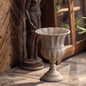 Vintage Urn Planter with Embossed Pattern, Imitation Stone Finish Flower Pot, Distressed Classic Plant Pot for Outdoor Indoor Home Garden Patio Front Porch Entryway（12 * 17 in）