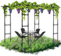 Garden Arch Trellis, 87in H x 118in L Large Garden Arch Arbor Trellis for Climbing Plants Outdoor Plant Support for Cucumber Grape Vine,Tall Metal Gardens Archway for Lawn Party Ceremony