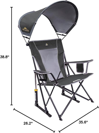 Rocking Chair with Adjustable UPF 50+ Canopy in Grey Alloy Steel