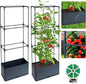 2 Packs Raised Garden Bed Tomato Planter Box with Trellis, 43.4" Self-Watering Tomato Cage with Rectangular Trellis for Climbing Plants, Flowers, Vegetables, Vine in Patio Garden Indoor Outdoor