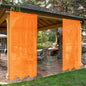 SpaceDresser Waterproof Outdoor Sheer Curtains for Patio - 4 Panels Rod Pocket Indoor Voile Sheer Curtain for Living Room,52W x 84L inch, Orange
