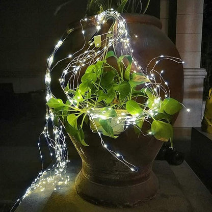 ZNYCYE 1 Pack 8 Modes Solar Waterfall Lights, Solar Fairy Lights Outdoor Waterproof, 10 Strand 200 LED Watering Can Led String Lights(No Watering Can) for Garden Party Outdoor Indoor Decoration