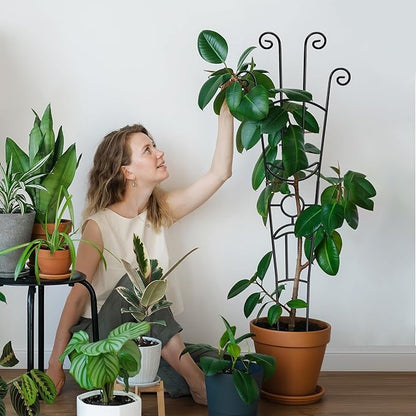 32.6in Plant Trellis for Climbing Plants Indoor Outdoor, Expandable Large Metal Garden Trellis for Potted Plants, Heavy-Duty Tall Pothos Plant Climber Support for Ivy Pothos Hoya Monstera, 2P