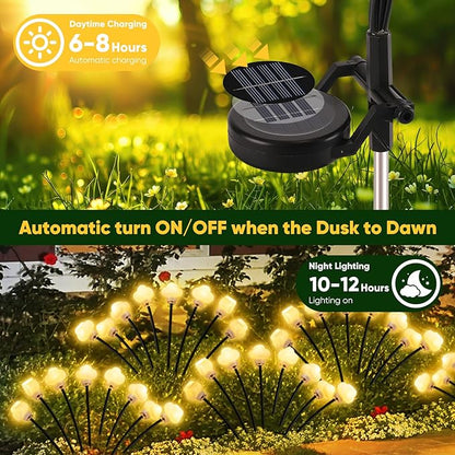 Solar Lights Outdoor 4 Pack 32 LED Solar Cloud Swaying Lights Garden Waterproof Outdoor Decor for Yard Patio & Pathway