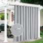 RYB HOME Extra Wide Outdoor Curtains for Patio Waterproof Heavy Duty Thermal Insulated in Summer Full Coverage Privacy for Porch, Cabana & Pool, W150 x L84, Light Grey, 1 Panel