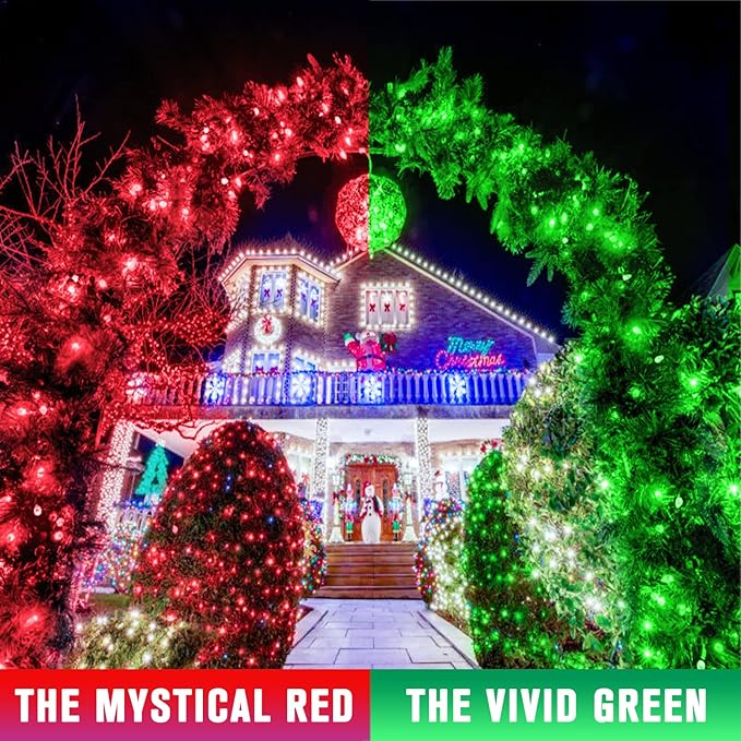 String Lights 168ft Red to Green Color Changing LED Outdoor Lights