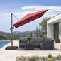 PURPLE LEAF 8 Feet Patio Umbrella Outdoor Cantilever Square Umbrella Aluminum Offset Umbrella with 360-degree Rotation for Garden Deck Pool Patio Terra