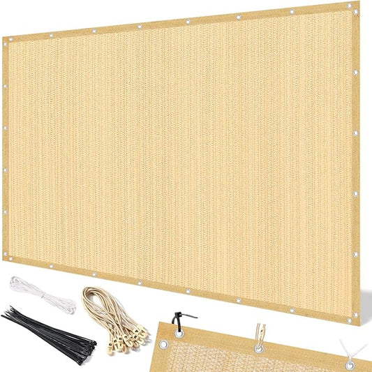 Artpuch 90% Sun Shade Cloth, 10 x 10 FT Pergola Shade Cover Canopy with Grommets, Sun Screen Fabric Tarp for Patio, Outdoor, Garden, Backyard, Wheat