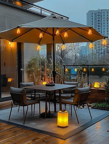 Outdoor Patio String Lights 150ft: ST38 LED Shatterproof Bulbs 3 Modes Button Control - Waterproof Connectable Lights - Wedding Bistro Party Gazebo Backyard Decorative