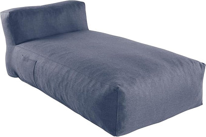 Outdoor Bean Bag Lounger Chair, Big Comfy Outdoor Daybed for Sunbathing and Tanning - Water-Resistant Patio Chaise and Pool Sun Lounger Furniture for Beach Deck (Denim Blue)