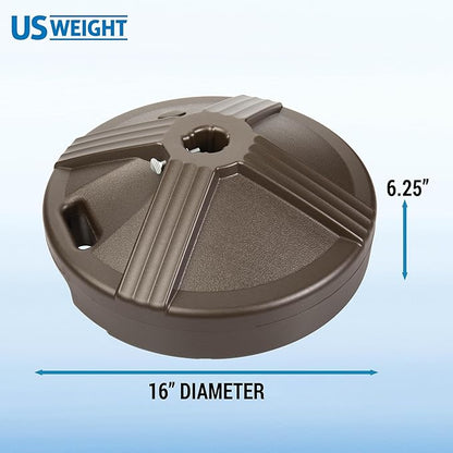 US Weight Durable Fillable Umbrella Base for Patio Table - 50 Pound Capacity Heavy Duty Adjustable Stand for Outdoor Umbrellas - Made in The USA