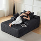 67 Inch Chaise Lounge Chair Indoor, Oversized Upholstered Boneless Sofa Bed, Corduroy Deep Seat Sleeper Couch Reading Chairs, Cloud Sofas Couches for Living Room, No Assembly Required (Dark Gray)