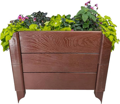Dalen Modular Raised Bed Garden – Faux Wood – 4 Panel Starter Pack – Makes Square Foot Gardening Easy – 12x9 in