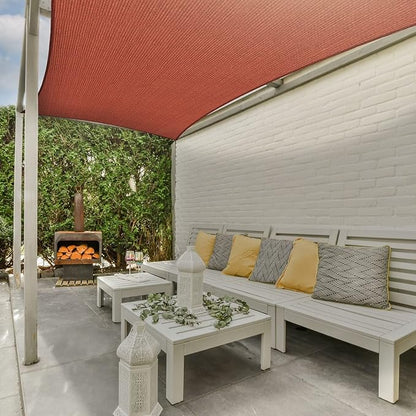 AsterOutdoor Sun Shade Sail Rectangle 6' x 10' UV Block Canopy for Patio Backyard Lawn Garden Outdoor Activities, Terra