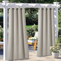 NICETOWN 2 Panels Natural Outdoor Curtains for Patio Waterproof, Thermal Insulated Rustproof Grommet Light Blocking Indoor Outdoor Window Treatment Room Darkening for Gazebo, W52 x L95