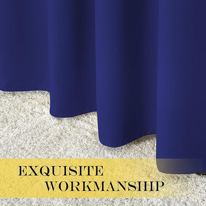 NICETOWN Sliding Door Window Treatment Blackout Patio Door Curtain Panels, Privacy Thermal Drapes for Bedroom Living Room Department with Grommet Top (Navy Blue, W66 x L110)
