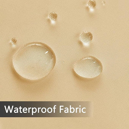 SpaceDresser Waterproof Outdoor Sheer Curtains for Patio - 2 Panels Rod Pocket Indoor Voile Sheer Curtain for Living Room,52W x 108L inch, Beige