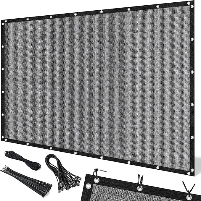Artpuch 90% Sun Shade Cloth, 12 x 12 FT Pergola Shade Cover Canopy with Grommets, Sun Screen Fabric Tarp for Patio, Outdoor, Garden, Backyard, Light Grey
